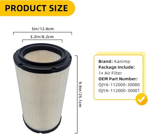 فلتر هواء 0JYA-112000-30001 متوافق مع CFMOTO 2020-2022 ZFORCE 950 Sport، 2022-2023 ZFORCE 950 HO Sport وZFORCE 950 HO EX، يستبدل 0JYA-112000-30000 in Kuwait