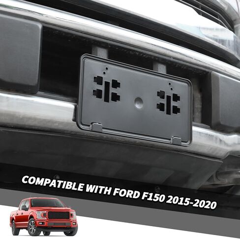 Jimen for F150 Plate Mount, Front License Plate Holder Frame Bracket Compatible with Ford F150 2015-2020 (Black) in Saudi Arabia
