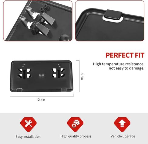 Jimen for F150 Plate Mount, Front License Plate Holder Frame Bracket Compatible with Ford F150 2015-2020 (Black) in Saudi Arabia