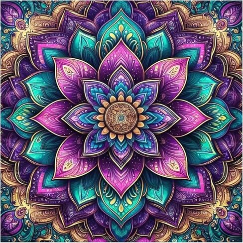 AMORARS Mandala Diamond Painting Kit for Adults - 5D Diamond Art Beginners - DIY Full Diamond Dot Rond Gem Art Paintings, Suitable Gifts, and Home Decoration Crafts, 12x12Inch in Saudi Arabia