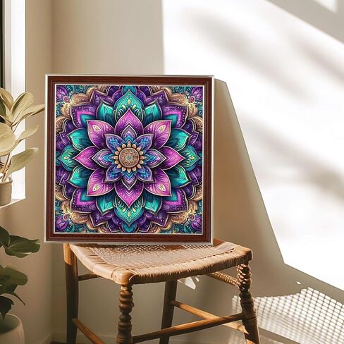 AMORARS Mandala Diamond Painting Kit for Adults - 5D Diamond Art Beginners - DIY Full Diamond Dot Rond Gem Art Paintings, Suitable Gifts, and Home Decoration Crafts, 12x12Inch in Saudi Arabia