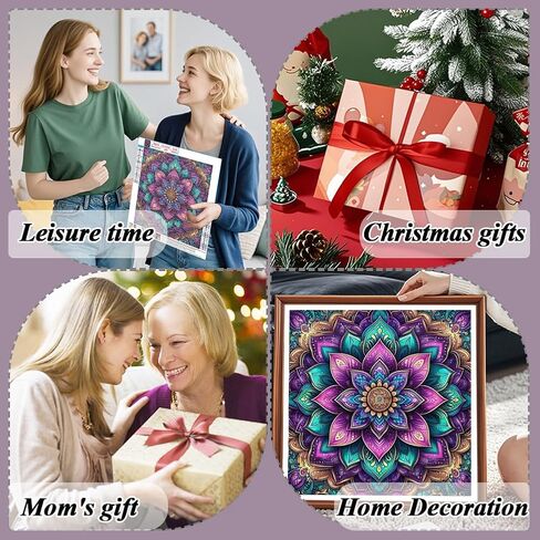 AMORARS Mandala Diamond Painting Kit for Adults - 5D Diamond Art Beginners - DIY Full Diamond Dot Rond Gem Art Paintings, Suitable Gifts, and Home Decoration Crafts, 12x12Inch in Saudi Arabia
