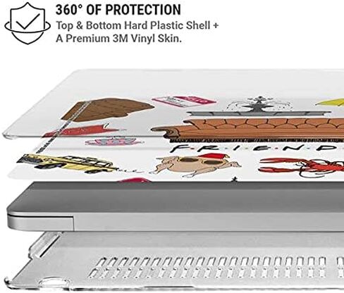 Skinit Case + Skin Compatible with MacBook Air 13in (2020) - Officially Licensed Warner Bros Classic Friends Icons Design in Saudi Arabia