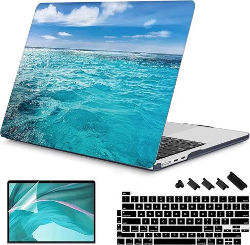 RuiHe.C متوافق مع حافظة MacBook Pro 13 بوصة M2 2025، 2024، 2023، 2022-2016 A2338 M1 A2251 A2289 A2159 A1989 A1708 A1706، غطاء بلاستيكي صلب وغطاء لوحة مفاتيح - المحيط in Kuwait