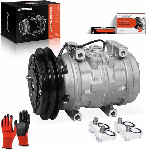 A-Premium Air Conditioner AC Compressor with Clutch Compatible with Toyota Corolla 1986-1988, 4Runner 1984-1988, Supra 1986, Celica 1983-1985, Cressida 1985, Pickup 1984, Van, Van Wagon & Mazda RX-7 in Saudi Arabia