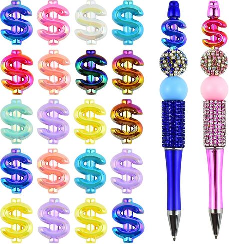 20Pcs Acrylic Wings Focal Beads for Pens Colorful Wings Fancy Space Beads for DIY Craft Beadable Pens Keychain Bracelet Necklace Earrings Jewelry Making in Saudi Arabia