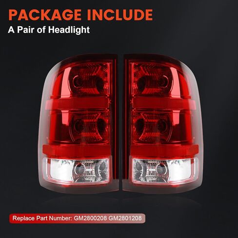 Headlights Tail Lights Kit Compatible with 2007-2013 GMC Sierra Head light Rear Taillights Assembly Replacement for GM2800196 GM2503263 in Saudi Arabia