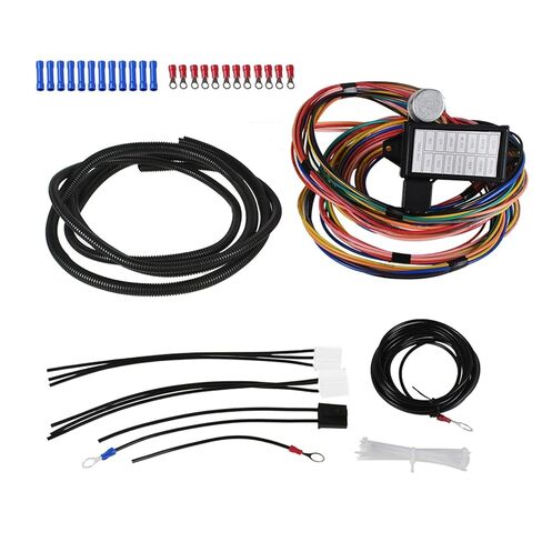 WFLNHB 14 Circuit Wire Harness 14 Fuse 12v Street Hot Rod Muscle Rod Wiring in Saudi Arabia