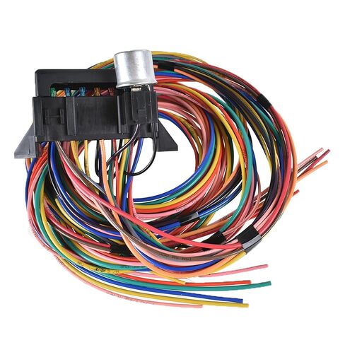 WFLNHB 14 Circuit Wire Harness 14 Fuse 12v Street Hot Rod Muscle Rod Wiring in Saudi Arabia