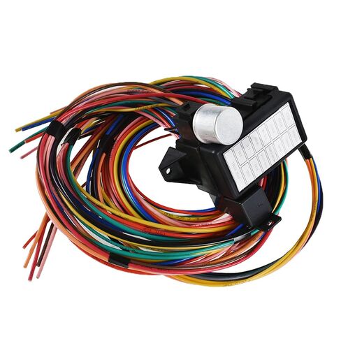 WFLNHB 14 Circuit Wire Harness 14 Fuse 12v Street Hot Rod Muscle Rod Wiring in Saudi Arabia