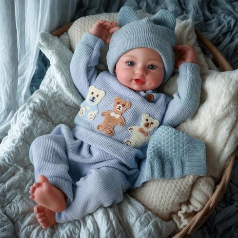 BABESIDE Realistic Reborn Baby Dolls Boy - Ailsa 17 Inch Lifelike Newborn Baby Doll Handmade Real Life Baby Dolls Reborn Toddler with Soft Cloth Body Gift Toys for Kids Age 3 + in Saudi Arabia