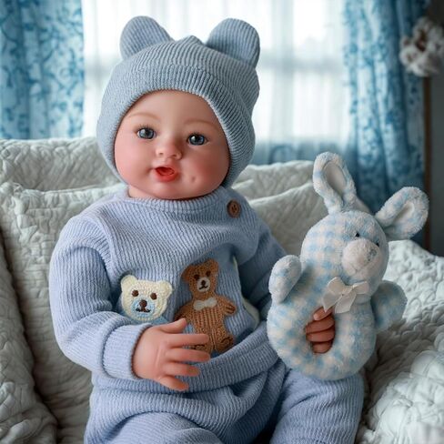 BABESIDE Realistic Reborn Baby Dolls Boy - Ailsa 17 Inch Lifelike Newborn Baby Doll Handmade Real Life Baby Dolls Reborn Toddler with Soft Cloth Body Gift Toys for Kids Age 3 + in Saudi Arabia