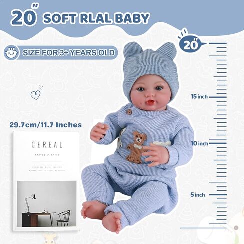 BABESIDE Realistic Reborn Baby Dolls Boy - Ailsa 17 Inch Lifelike Newborn Baby Doll Handmade Real Life Baby Dolls Reborn Toddler with Soft Cloth Body Gift Toys for Kids Age 3 + in Saudi Arabia