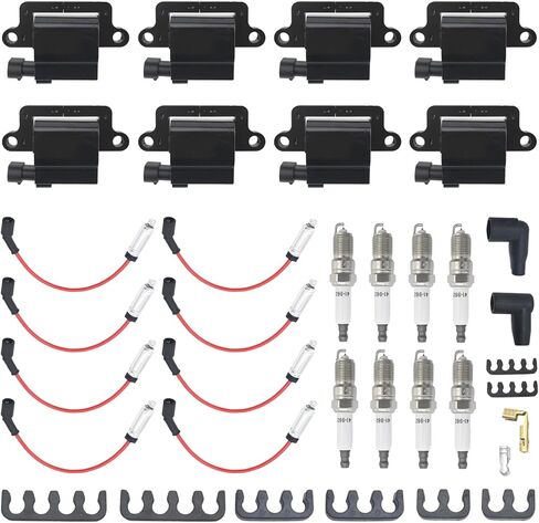 12570553 Ignition Coil & Spark Plug & Spark Plug Wire Kit Replacement for Chevy Express Replacement for Hummer H2 Replacement for GMC Envoy Replacement for Mercruiser in Saudi Arabia