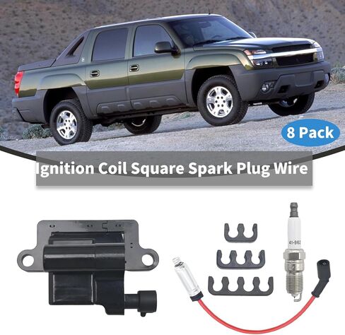 12570553 Ignition Coil & Spark Plug & Spark Plug Wire Kit Replacement for Chevy Express Replacement for Hummer H2 Replacement for GMC Envoy Replacement for Mercruiser in Saudi Arabia