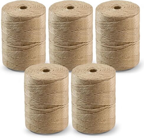 5 PCS Twine String Bulk - 3000 Feet Long Garden Twine, 2mm Thin Natural Jute Twine for Crafts, Garden Rope, Christmas Accessories Bulk, 600 Feet Each Roll in Saudi Arabia