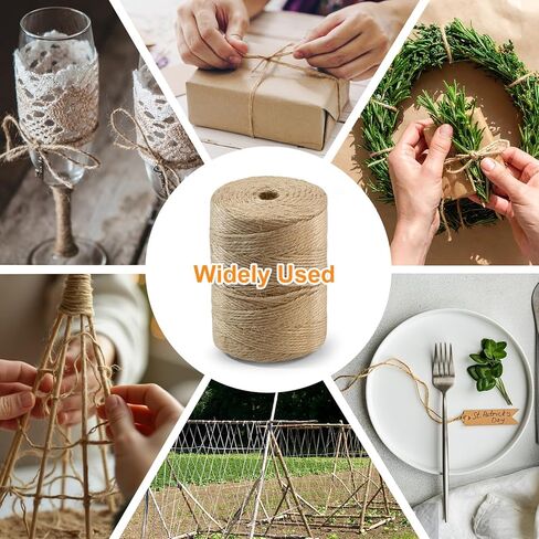5 PCS Twine String Bulk - 3000 Feet Long Garden Twine, 2mm Thin Natural Jute Twine for Crafts, Garden Rope, Christmas Accessories Bulk, 600 Feet Each Roll in Saudi Arabia