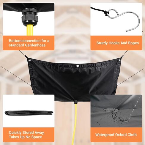 Ceiling Leak Diverter Tarp, Heavy Duty Tarp Waterproof with Drain Hose, Designed for Roof Drip and Rain Collection, Water Leak Diverter for Ceiling and Roof Protection,3x3 ft in Saudi Arabia