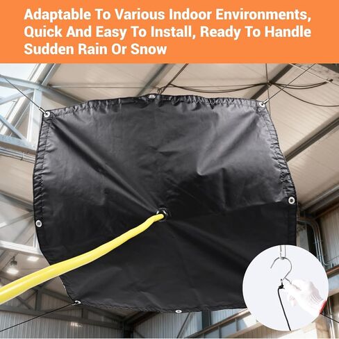 Ceiling Leak Diverter Tarp, Heavy Duty Tarp Waterproof with Drain Hose, Designed for Roof Drip and Rain Collection, Water Leak Diverter for Ceiling and Roof Protection,3x3 ft in Saudi Arabia