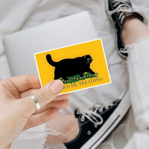 3 Pcs Oh Lawd He Treading Sticker – Funny Fat Cat Meme Vinyl Decal Parody of Gadsden Flag – Humor Sticker for Laptops, Water Bottles, Journals, Gifts for Cat Lovers and Meme Fans (3 inch) in Saudi Arabia