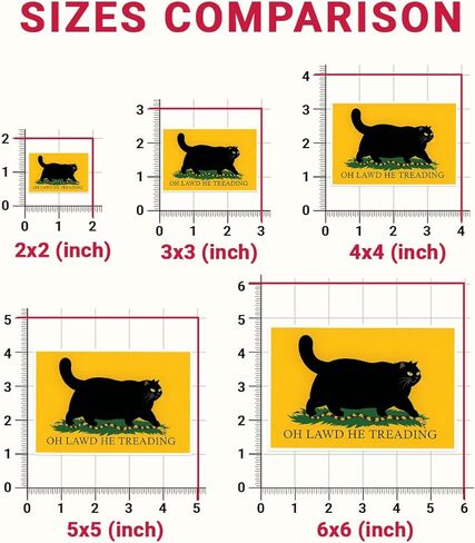 3 Pcs Oh Lawd He Treading Sticker – Funny Fat Cat Meme Vinyl Decal Parody of Gadsden Flag – Humor Sticker for Laptops, Water Bottles, Journals, Gifts for Cat Lovers and Meme Fans (3 inch) in Saudi Arabia