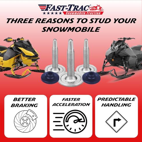 Fast-Trac 1.375" Top Gun II Snowmobile Studs Kit Qty 96, Rust-Free & Lightweight, Includes Install Tools & Template, for Arctic Cat, Polaris, Yamaha 1.25/1.35 2-Ply Tracks in Saudi Arabia