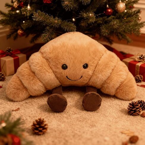 1 lb Weighted Croissant Plush Pillow - 12 inch Stuffed Animal Weighted Plush Toy, Soft Squishy Bread Plushie, Gift for Kids & Friends in Saudi Arabia