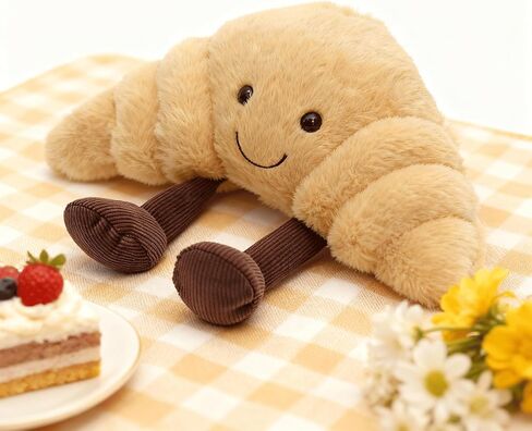 1 lb Weighted Croissant Plush Pillow - 12 inch Stuffed Animal Weighted Plush Toy, Soft Squishy Bread Plushie, Gift for Kids & Friends in Saudi Arabia