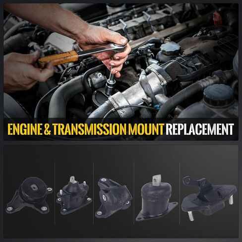 مجموعة حامل محرك المحرك وناقل الحركة المكونة من 5 قطع من KUATEC متوافقة مع Acura TSX 2009-2014؛ هوندا أكورد 2008-2012/كروس تور 2012-2015، بديل لـ A4561 A4565 A4570 A4572 A4584 in Saudi Arabia