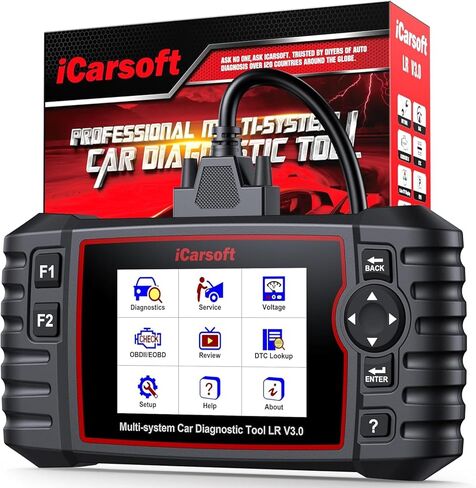 iCarsoft LR V3.0 2026 إصدار ماسح ضوئي obd2 ثنائي الاتجاه لمعظم أجهزة Land Rover/Jaguar من 1996-2023 أنظمة كاملة 37 أداة مسح تشخيصية للخدمة، قارئ رمز بيانات السيارة مع تحديث مجاني مدى الحياة in Saudi Arabia