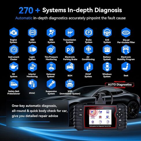 iCarsoft LR V3.0 2026 إصدار ماسح ضوئي obd2 ثنائي الاتجاه لمعظم أجهزة Land Rover/Jaguar من 1996-2023 أنظمة كاملة 37 أداة مسح تشخيصية للخدمة، قارئ رمز بيانات السيارة مع تحديث مجاني مدى الحياة in Saudi Arabia