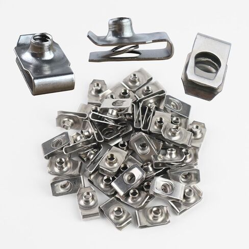 1/4" - 20 U Style Clip-On Nuts, 304 Stainless Steel Auto Car U Clip, Automotive U Nut Clips, Extruded U Type Nuts for Bumper Fender Engine, 45 PCS in Saudi Arabia