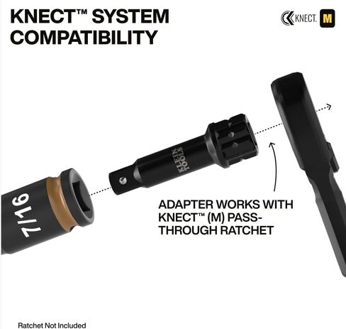 Klein Tools 65121IMPCT KNECT Deep-Well 3/8-Inch Drive Impact Socket Set, SAE and Metric, 23-Piece Tool Set, Impact Driver Adapter, Multi-Purpose Wrench Adapter, Color-Coded, MODbox Socket Organizer in Kuwait