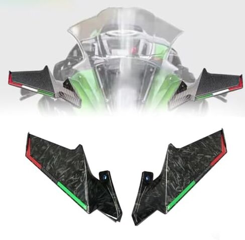 لـ ZX6R ZX636 ZX10R Ninja650 Ninja1000 دراجة نارية أمامية أجنحة هوائية جانبية للسباق سبويلر هدية zx6R zx636 zx10r ninja650 ninja1000 (ألياف الكربون) in Kuwait