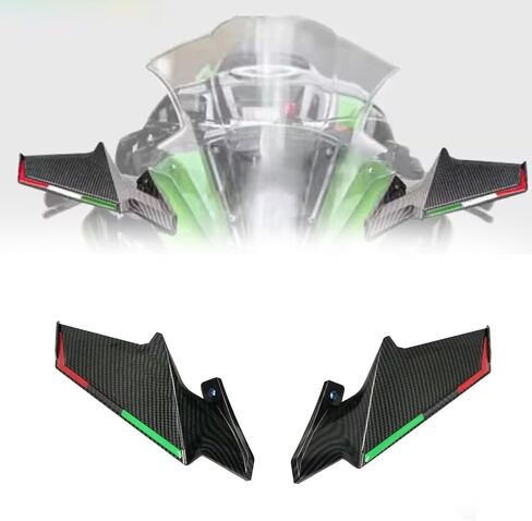 لـ ZX6R ZX636 ZX10R Ninja650 Ninja1000 دراجة نارية أمامية أجنحة هوائية جانبية للسباق سبويلر هدية zx6R zx636 zx10r ninja650 ninja1000 (ألياف الكربون) in Kuwait