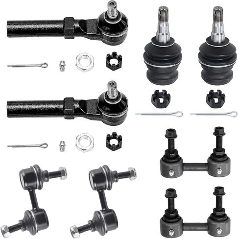Detroit Axle - 8pc Front Suspension Kit for 2003-2008 Subaru Forester 2004-2007 Impreza 2 Lower Ball Joints 2 Outer Tie Rod End Links 4 Front Rear Sway Bar End Links 2005 2006 Replacement in Saudi Arabia