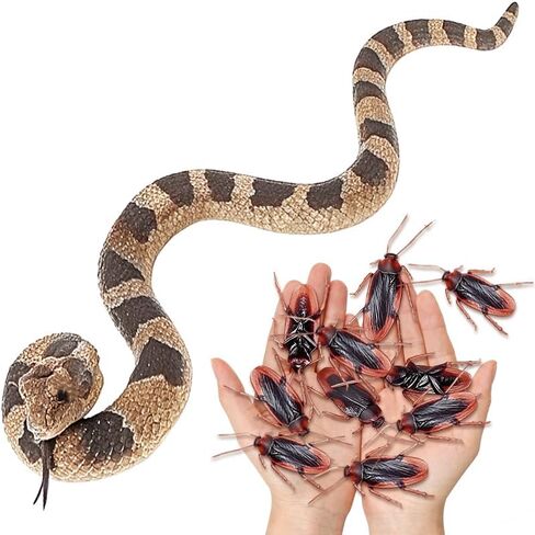 12 PCS Pranks for Adults Fake Snake Cockroaches Poo Kit,Pretty Realistic Creepy Creepy Scary Stuff Suitable for Outdoor, Home，and Office Pranks Gifts for Halloween Games Christmas Daily Life in Saudi Arabia
