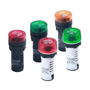 Intermittent Sound and Flash Sound and Light Buzzer AD16-22SM Alarm 22MM Signal Light 12/24/220V(Yellow22mm/ACDC24V) in Saudi Arabia