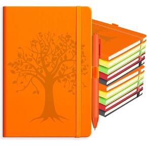 10 عبوات من دفاتر الملاحظات ذات الغلاف الصلب مقاس A5، مجموعة كبيرة من دفاتر الملاحظات المسطرة المكونة من 160 صفحة، غطاء من جلد البولي يوريثان شجرة الحياة مع قلم، للعمل والمكتب والسفر والمدرسة (5 ألوان متنوعة) in Kuwait