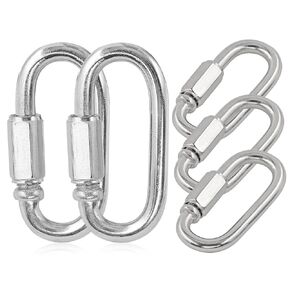 5 قطع M3.5 سلسلة ربط سريعة، 1/8 بوصة وصلات سريعة من الفولاذ المقاوم للصدأ، موصل سريع للقفل على شكل D - سعة 170 رطل in Kuwait