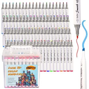 80 PCS Colors Dual Tip Marker Pens Set Art Markers, Highlighter Pens for Drawing,Coloring and Highlighting in Saudi Arabia