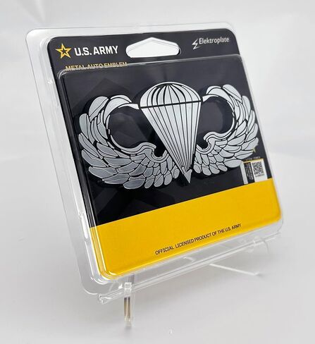 Elektroplate Officially Licensed United States Army Parachute OEM Chrome Emblem for Cars, Trucks, and All Auto | Universal Fit at 4.0" x 2.1" | Weatherproof in Saudi Arabia