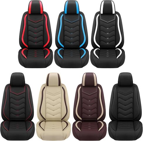Car Seat Covers Fit for Cadillac DTS 2000-2026, Stylish Sport Seat Covers, Waterproof Wear-Resistant Premium Nappa Leather Car Seat Cover.(2 Pcs Front with Pillow/Beige) in Kuwait