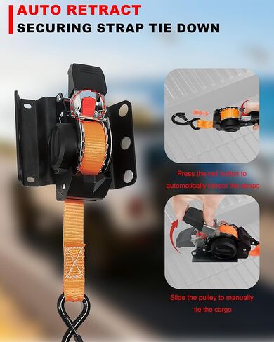 أشرطة السقاطة النهائية القابلة للسحب لسيارة Ford F150، أشرطة سقاطة لسرير الشاحنة قابلة للسحب لسيارة Ford F150، متوافقة مع Ford F-150 F250 F350 F450 2015-2025 (قطعتان) in Kuwait