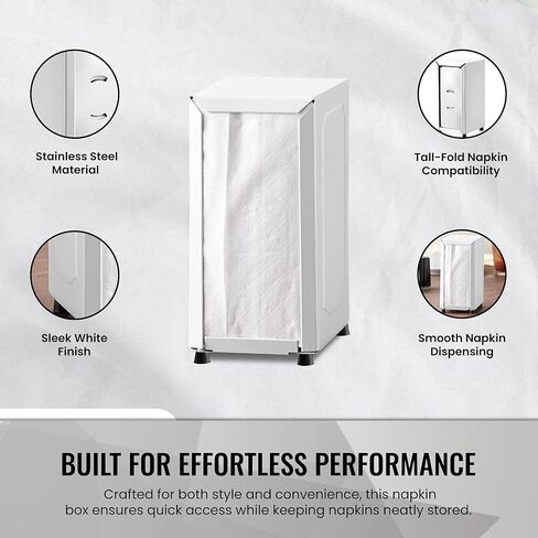 OCS Parts 6-Pack Tall-Fold Two-Sided Napkin Dispenser | White | Holds 150 6" x 13" Tall Fold Napkins | for Home Dining Room Tables, Kitchens, Restaurants, Food Trucks and Delis in Saudi Arabia