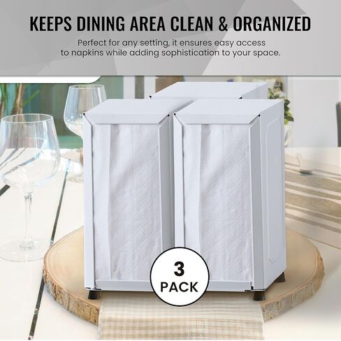 OCS Parts 6-Pack Tall-Fold Two-Sided Napkin Dispenser | White | Holds 150 6" x 13" Tall Fold Napkins | for Home Dining Room Tables, Kitchens, Restaurants, Food Trucks and Delis in Saudi Arabia