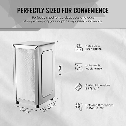 OCS Parts 6-Pack Tall-Fold Two-Sided Napkin Dispenser | White | Holds 150 6" x 13" Tall Fold Napkins | for Home Dining Room Tables, Kitchens, Restaurants, Food Trucks and Delis in Saudi Arabia