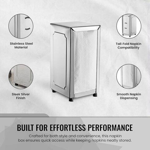 OCS Parts 6-Pack Tall-Fold Two-Sided Napkin Dispenser | White | Holds 150 6" x 13" Tall Fold Napkins | for Home Dining Room Tables, Kitchens, Restaurants, Food Trucks and Delis in Saudi Arabia