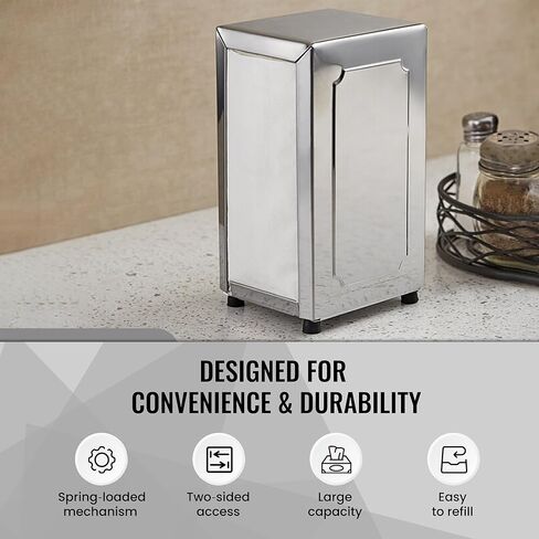 OCS Parts 6-Pack Tall-Fold Two-Sided Napkin Dispenser | White | Holds 150 6" x 13" Tall Fold Napkins | for Home Dining Room Tables, Kitchens, Restaurants, Food Trucks and Delis in Saudi Arabia