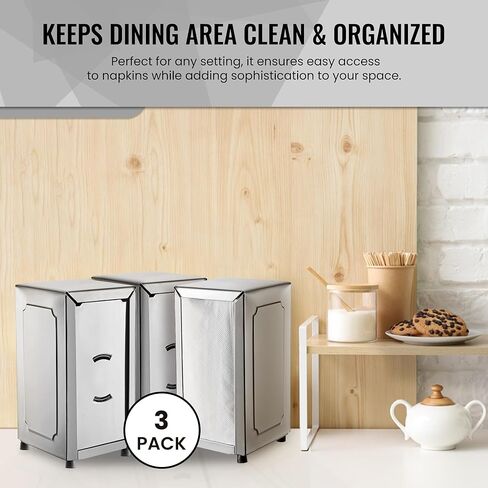 OCS Parts 6-Pack Tall-Fold Two-Sided Napkin Dispenser | White | Holds 150 6" x 13" Tall Fold Napkins | for Home Dining Room Tables, Kitchens, Restaurants, Food Trucks and Delis in Saudi Arabia